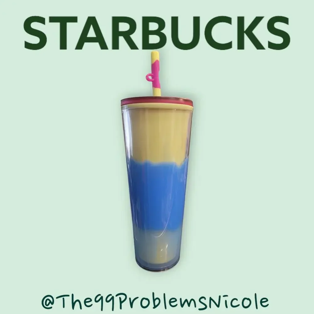 Starbucks 2023 Citrus Color Change with Swirl Straw Topper Tumbler